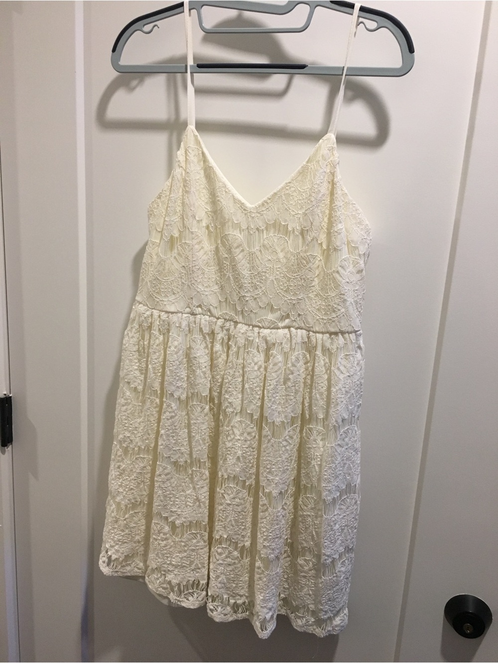 Ya Los Angeles Lace Mini Dress Cream